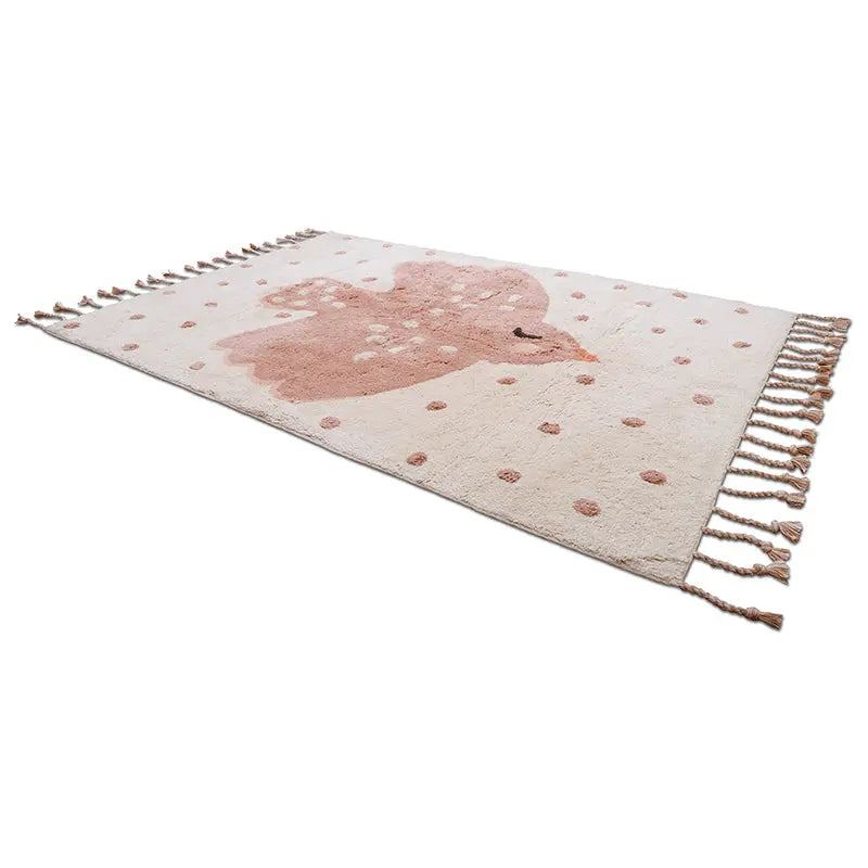 Tapis chambre enfant coton lavable motif oiseaux BIRDY nattiot-shop