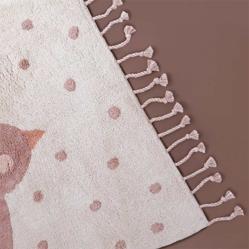Tapis chambre enfant coton lavable motif oiseaux BIRDY nattiot-shop