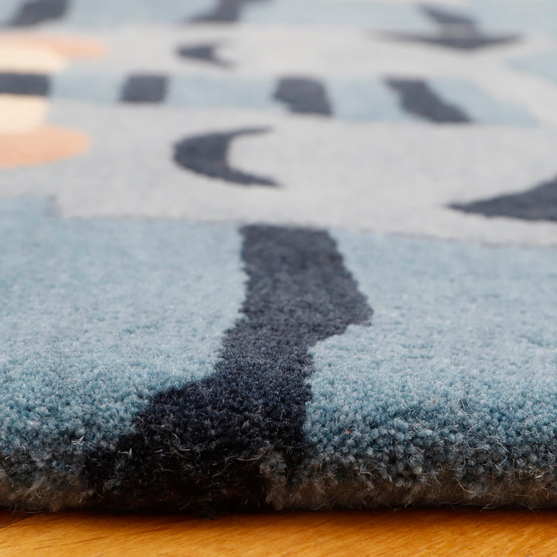 Nattiot Hand Tufted Wool Kids' Rug - Blue Tigger - 65 x 125 cm
