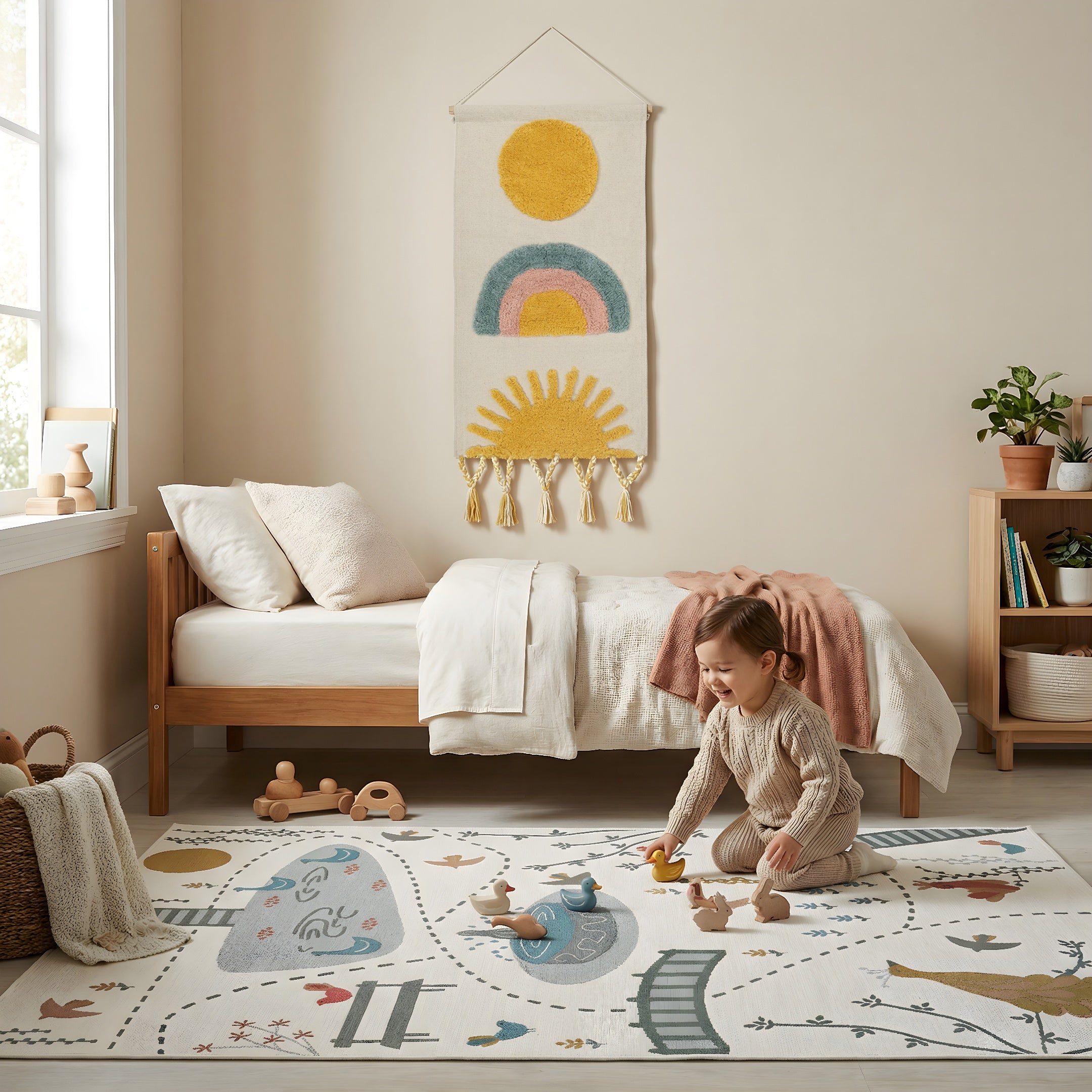 Nattiot Cotton Kid's Bedroom Wall Decor Rainbow - Sunshine - 40 x 75 cm