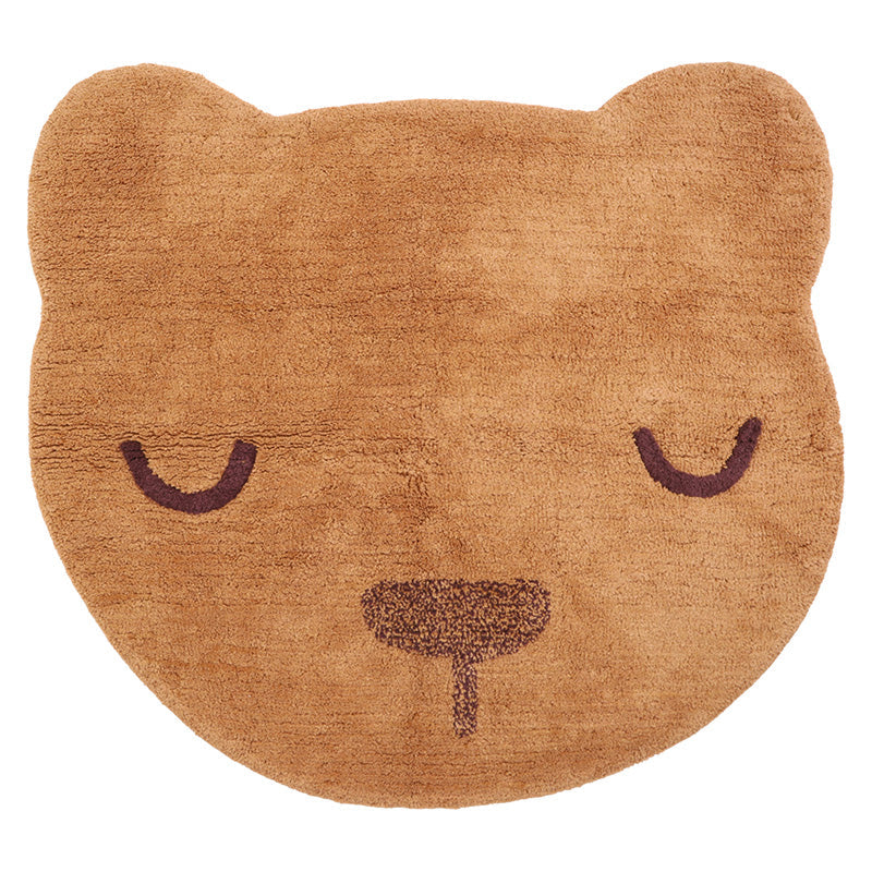 Nattiot washable cotton baby room rug with teddy bear - Sandel - 100 x 110 cm
