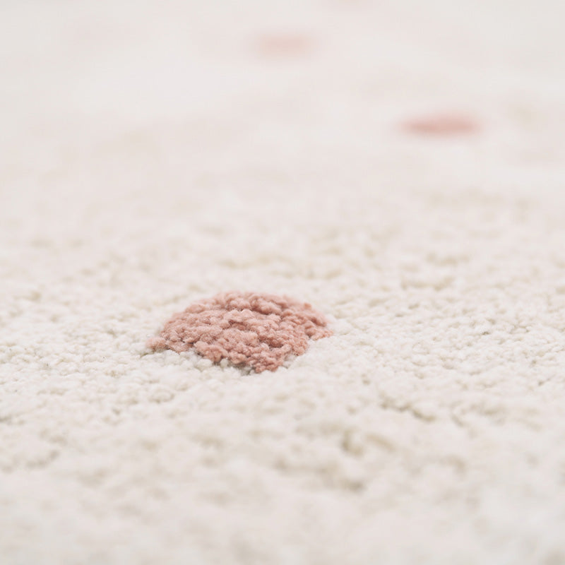 Nattiot Washable Cotton Polka Dot Kid's Rug - Nümi Nude Pink - 100 x 150 cm