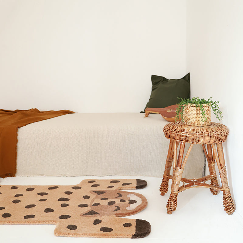 Nattiot Hand Tufted Wool leopard print Kid's bedroom rug - Kumako - 90 x 125 cm
