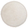 Nattiot Washable Cotton round kid's rug with crochet finish - Perla ecru - D110 cm