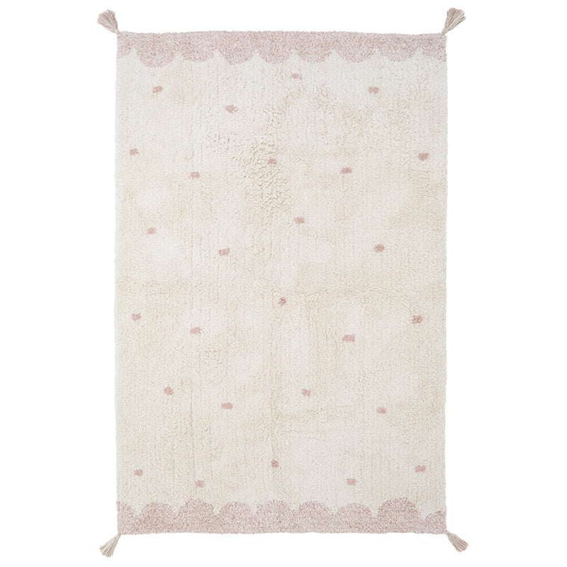 Nattiot Washable Cotton polka dot Kid's bedroom rug - Minna - 100 x150 cm