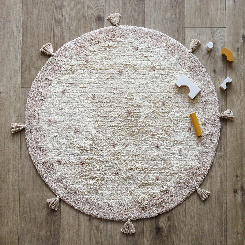 Nattiot Washable Cotton polka dot Kid's bedroom rug - Mallen - D110 cm