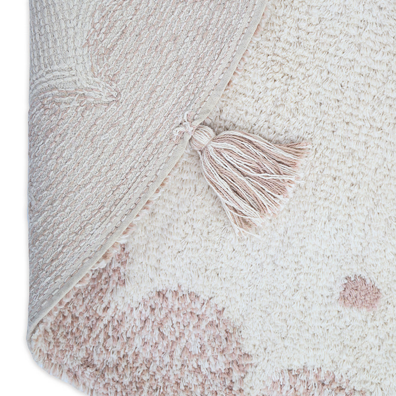 Nattiot Washable Cotton polka dot Kid's bedroom rug - Mallen - D110 cm