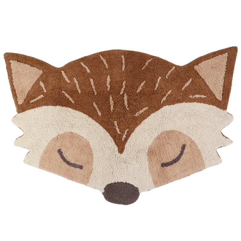 Nattiot washable cotton baby room rug with little fox - Marlo - 85 x 120 cm