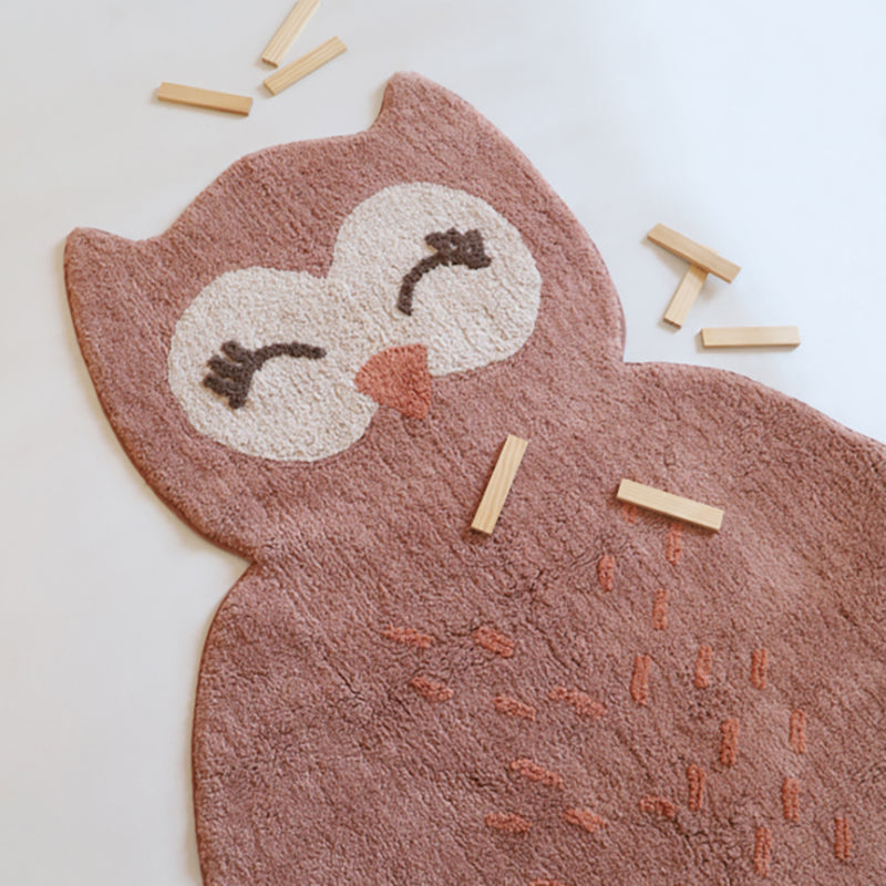 Nattiot Washable Cotton Kid's rug little owl Little Pepa - 90 x 115 cm