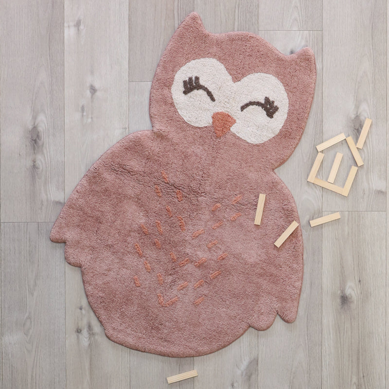 Nattiot Washable Cotton Kid's rug little owl Little Pepa - 90 x 115 cm