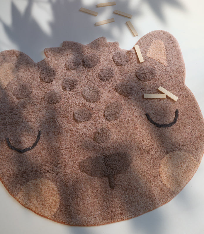 Nattiot Washable Cotton Kid's bedroom rug with small leopard print - Little Sören - 105 x 95 cm
