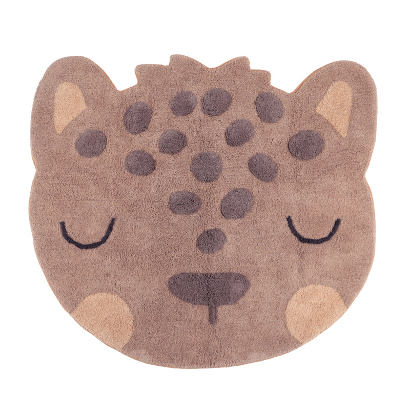 Nattiot Washable Cotton Kid's bedroom rug with small leopard print - Little Sören - 105 x 95 cm