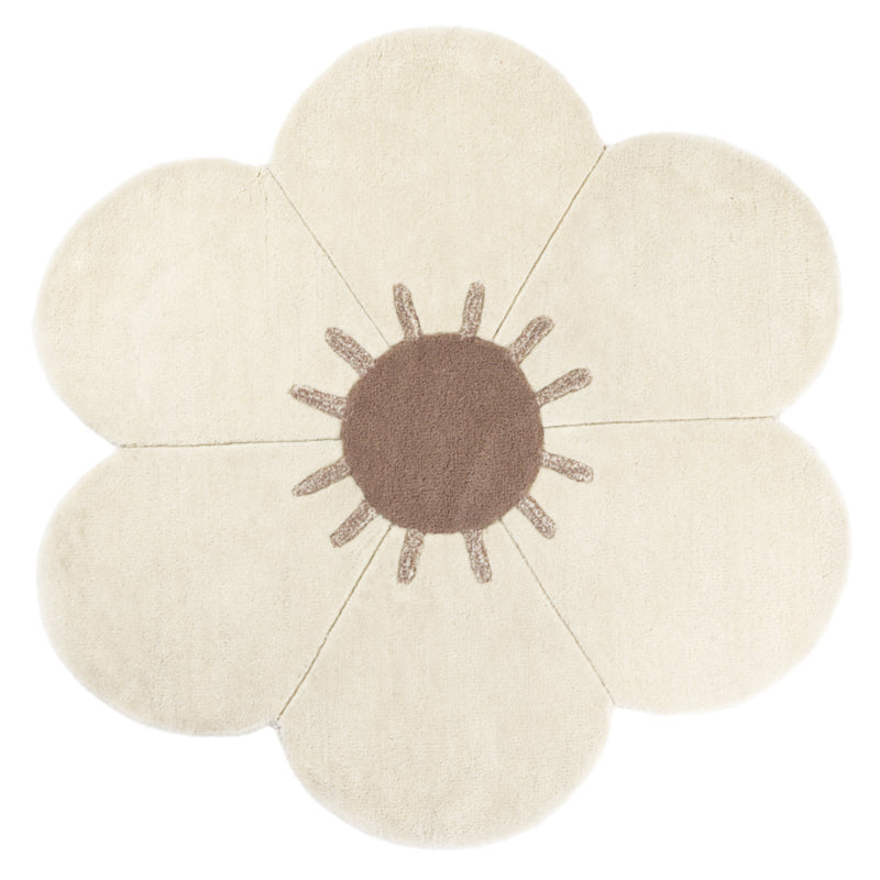 Nattiot Wool Kid's rug with flower shape Daisy - D 90cm