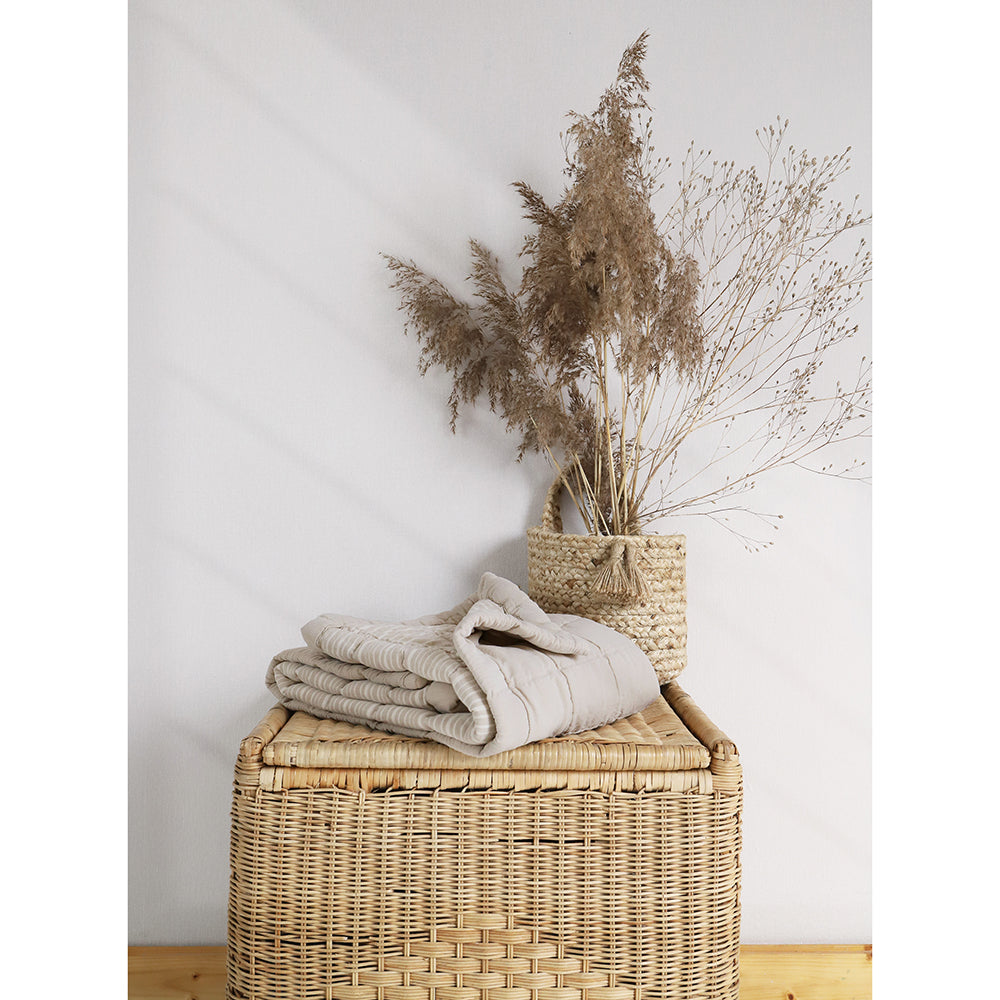 Nattiot Reversible Washed Cotton Baby blanket - Anna Sand - 140 x 100 cm