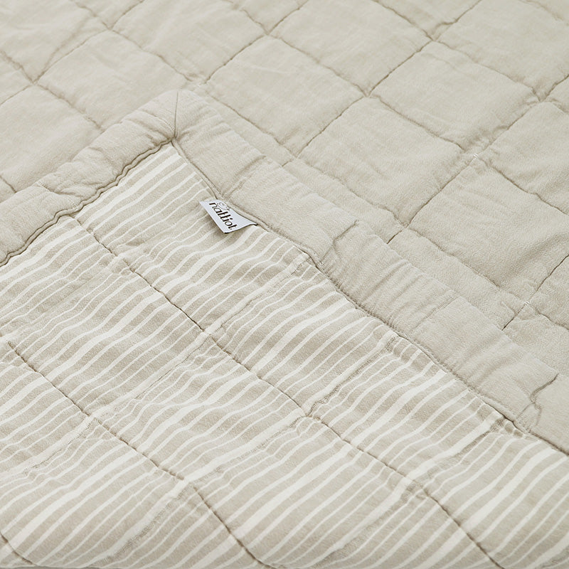 Nattiot Reversible Washed Cotton Baby blanket - Anna Sand - 140 x 100 cm