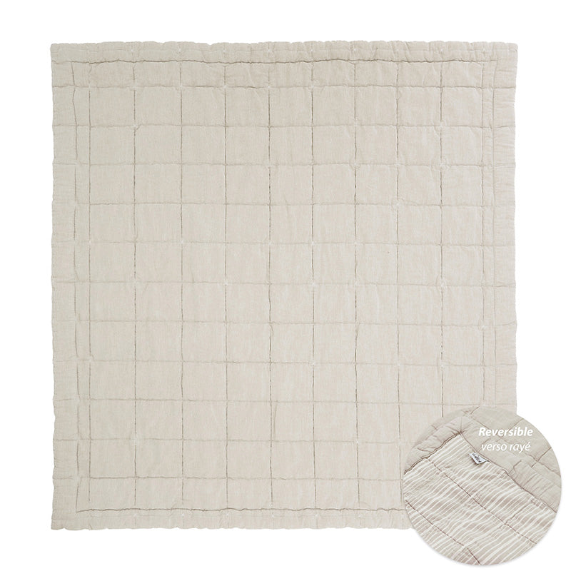 Nattiot Reversible Washed Cotton Baby blanket - Anna Sand - 100 x 87 cm