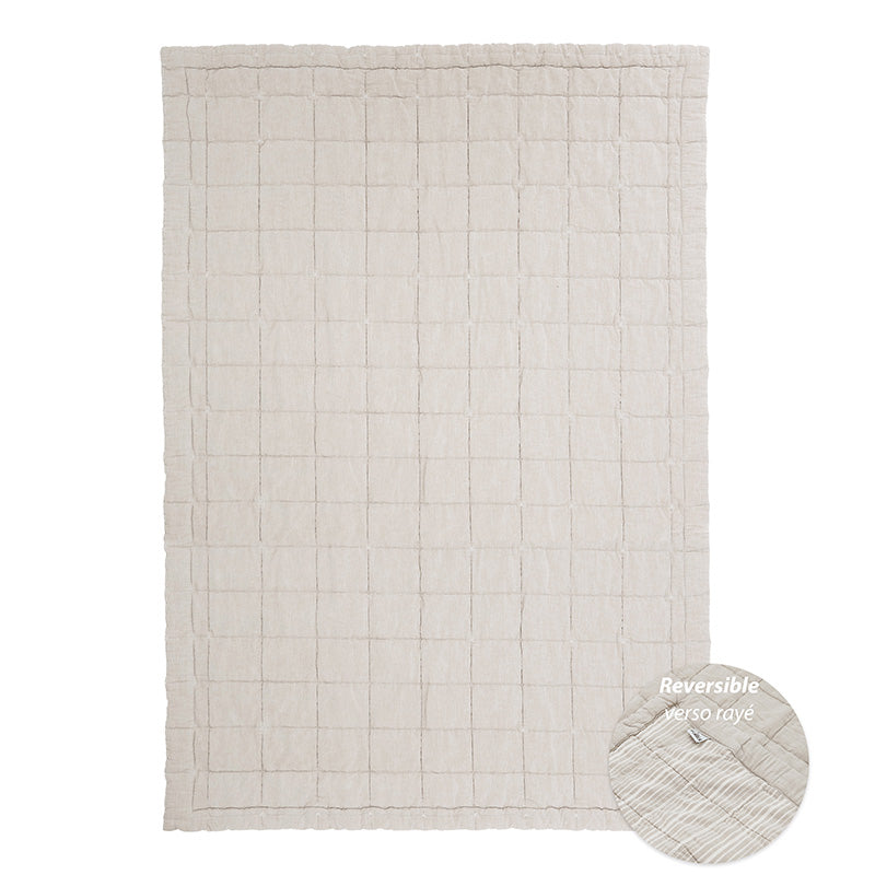 Nattiot Reversible Washed Cotton Baby blanket - Anna Sand - 140 x 100 cm