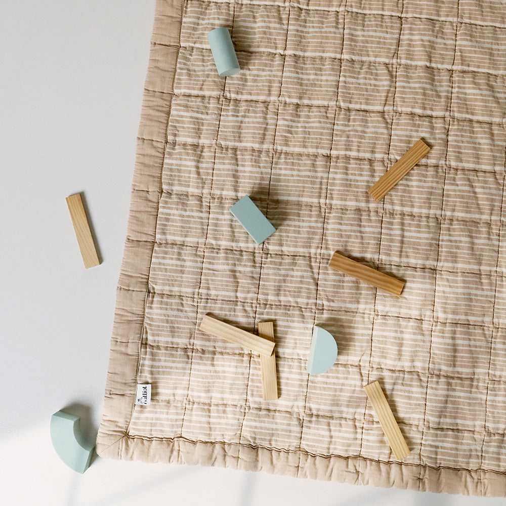 Nattiot Reversible Washed Cotton Baby blanket - Anna Caramel - 140 x 100 cm