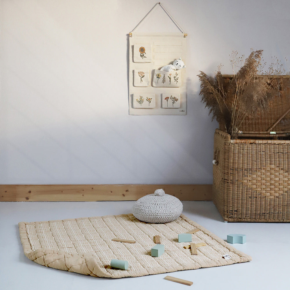 Nattiot Reversible Washed Cotton Baby blanket - Anna Caramel - 140 x 100 cm