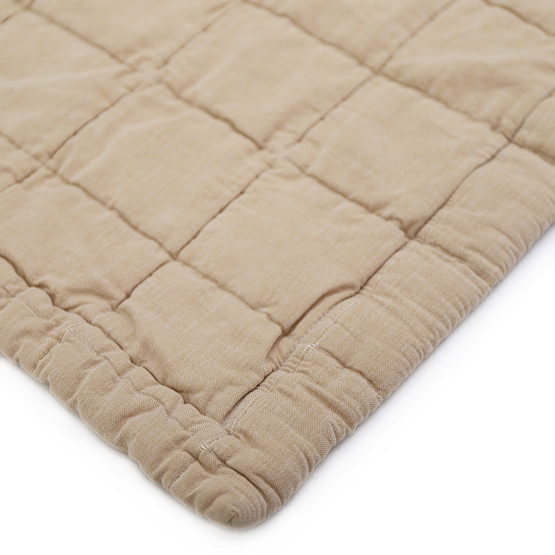 Nattiot Reversible Washed Cotton Baby blanket - Anna Caramel - 100 x 87 cm