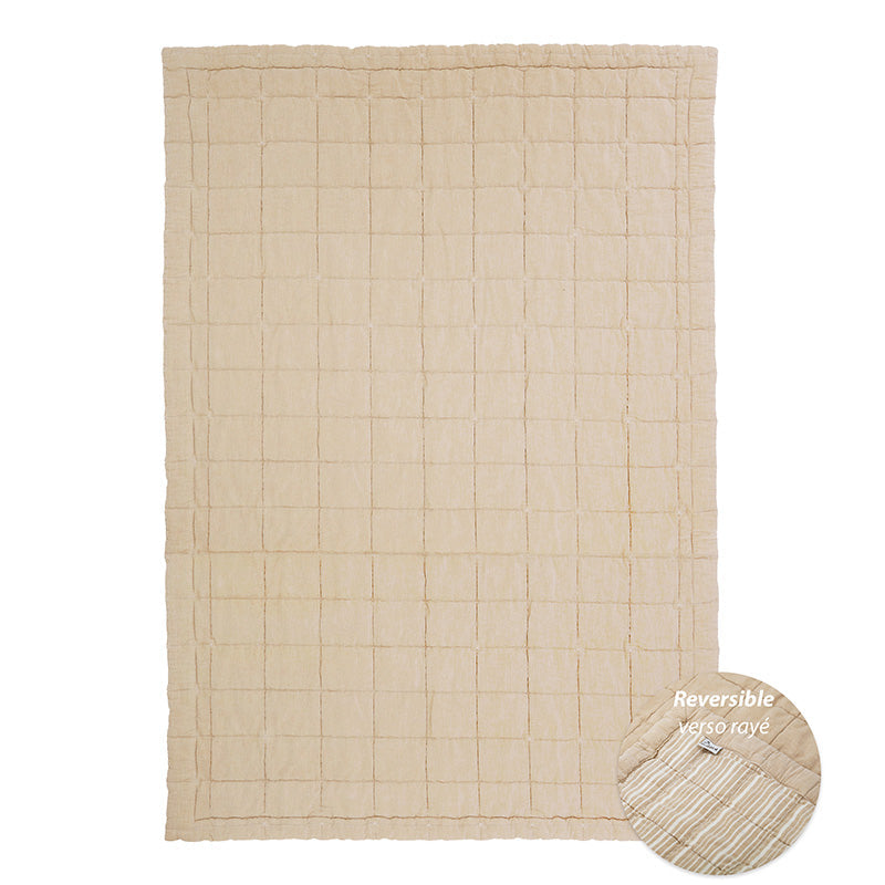 Nattiot Reversible Washed Cotton Baby blanket - Anna Caramel - 140 x 100 cm