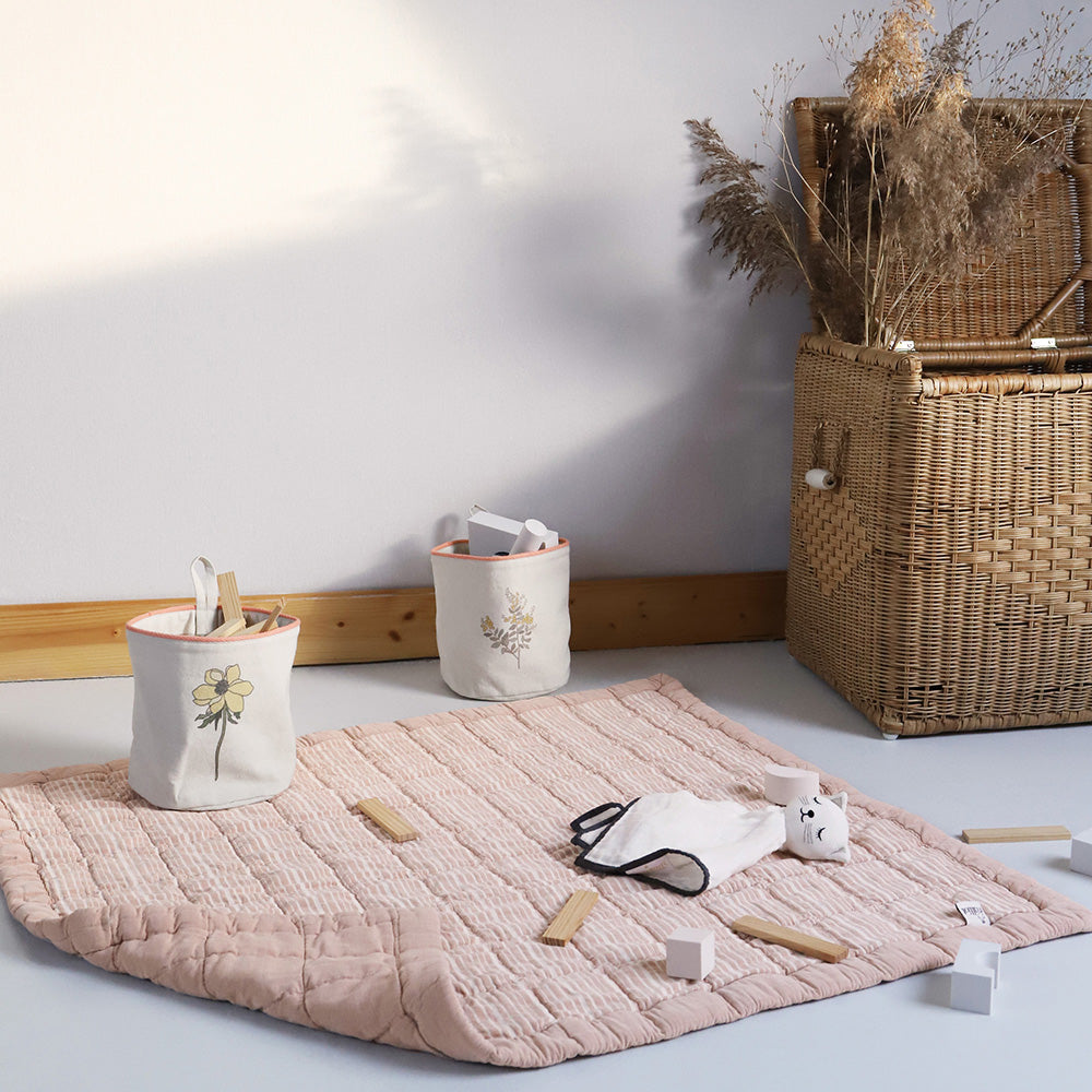 Nattiot Reversible Washed Cotton Baby blanket - Anna Terrcota - 140 x 100 cm