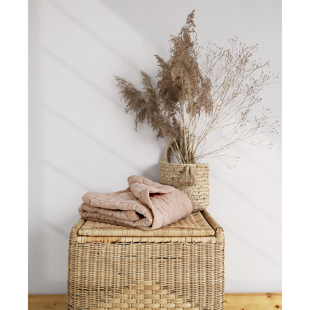 Nattiot Reversible Washed Cotton Baby blanket - Anna Terrcota - 140 x 100 cm