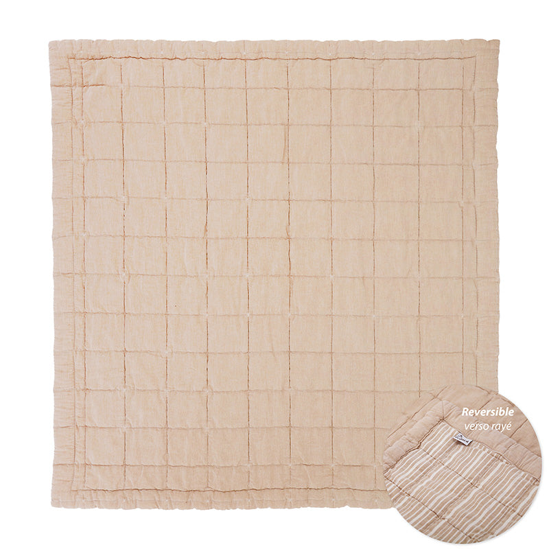 Nattiot Reversible Washed Cotton Baby blanket - Anna Terrcota - 100 x 87 cm