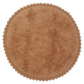 Nattiot round washable cotton rug with crochet finish - Perla toffee - D110 cm