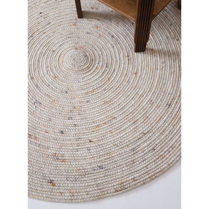 Nattiot Round felted wool rug - NEETHU OAT L - D 160 cm