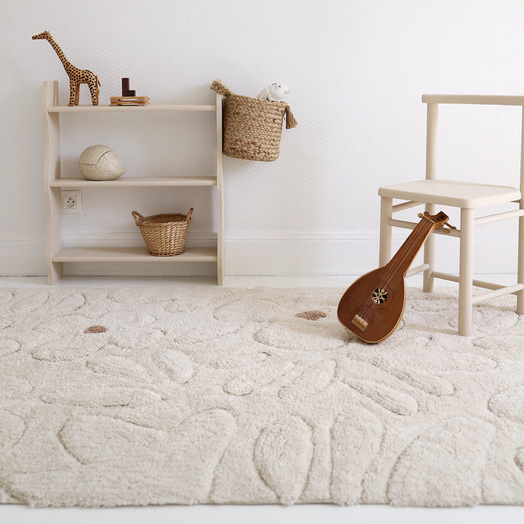 Nattiot Washable cotton Kid's bedroom rug with floral pattern - Gentle Flora - 120 x 180 cm
