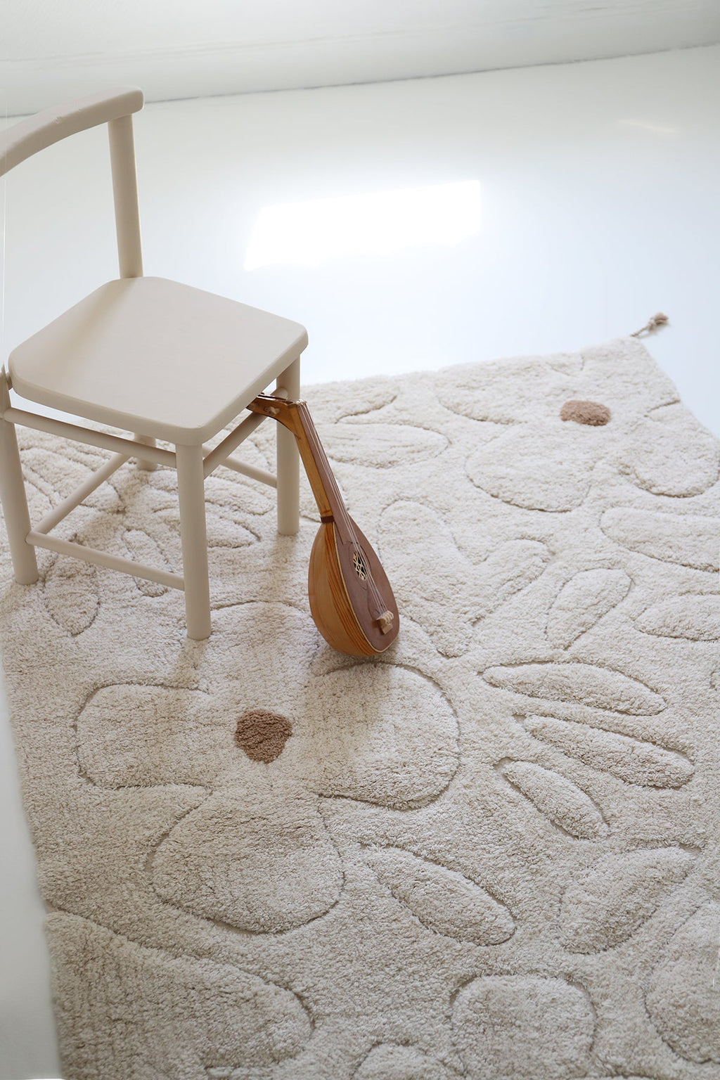 Nattiot Washable cotton Kid's bedroom rug with floral pattern - Gentle Flora - 120 x 180 cm