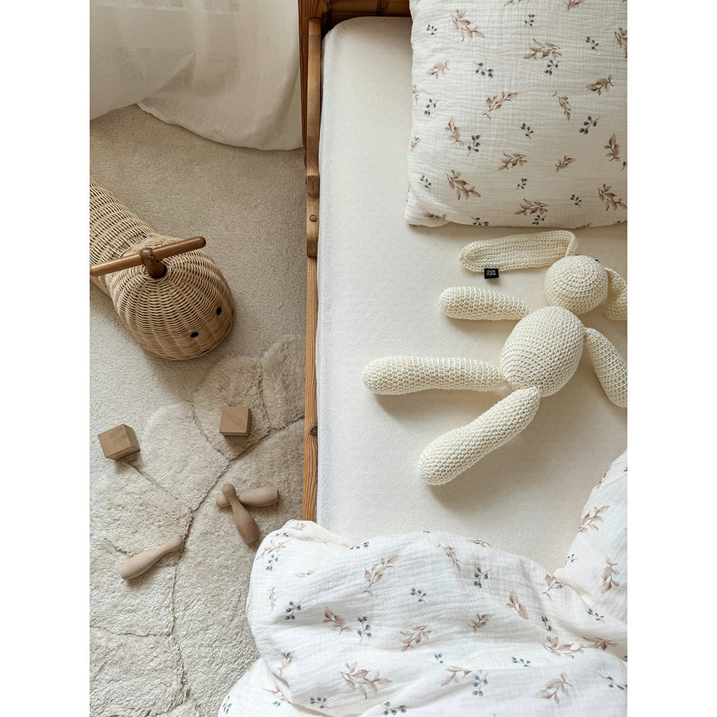 Nattiot Round Washable Cotton Kid's Bedroom Rug with "Petals" Finish - Gabrielle - D 110 cm