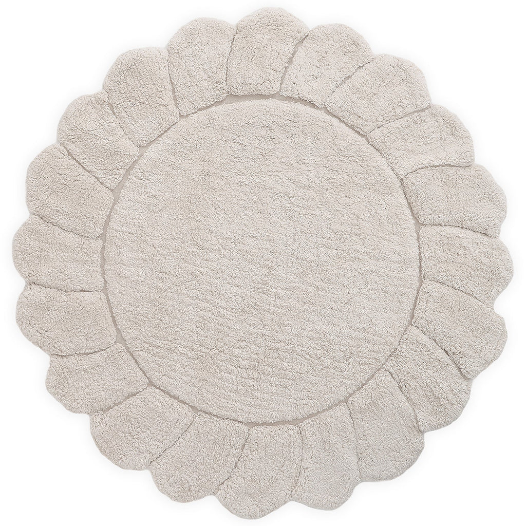 Nattiot Round Washable Cotton Kid's Bedroom Rug with "Petals" Finish - Gabrielle - D 110 cm