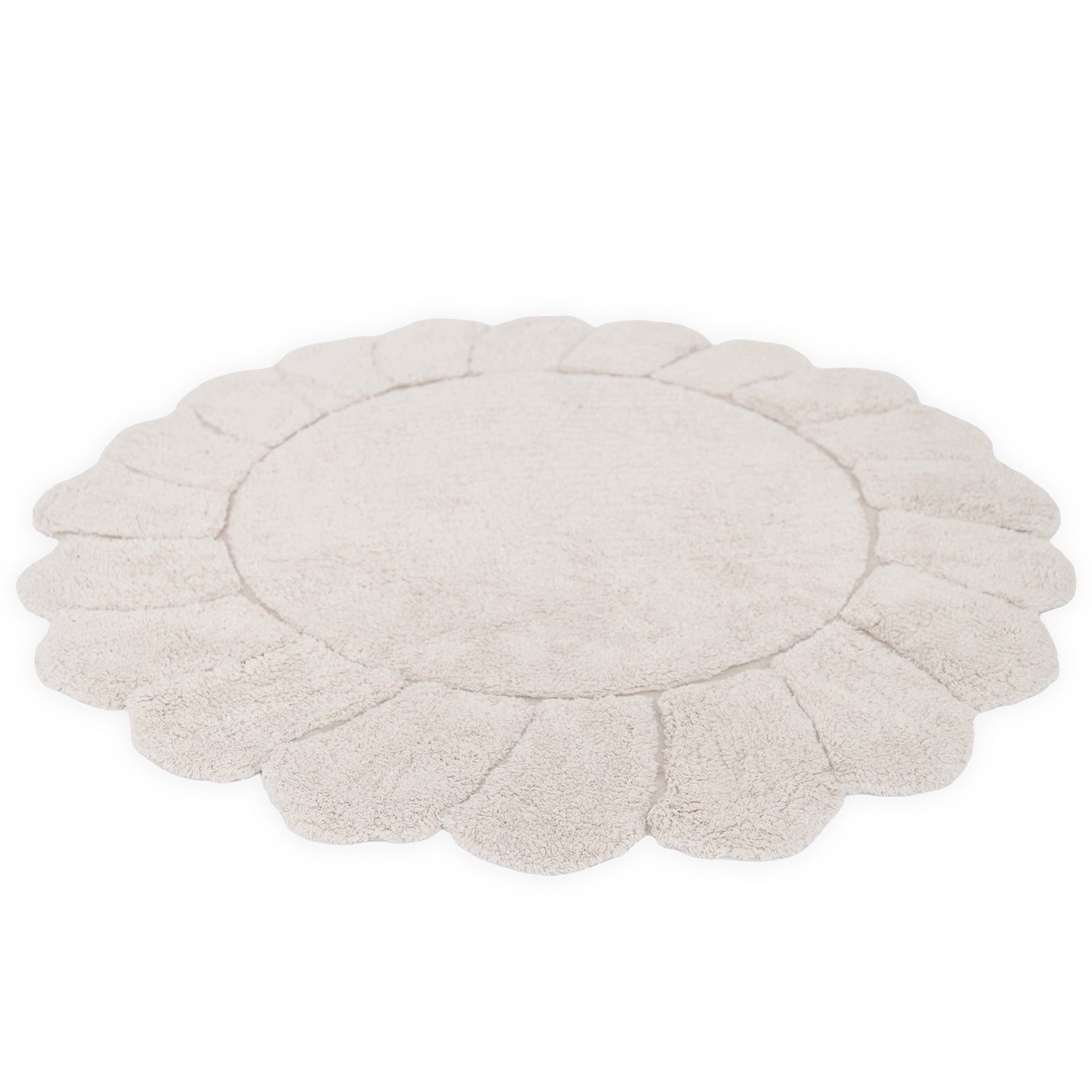 Nattiot Round Washable Cotton Kid's Bedroom Rug with "Petals" Finish - Gabrielle - D 110 cm