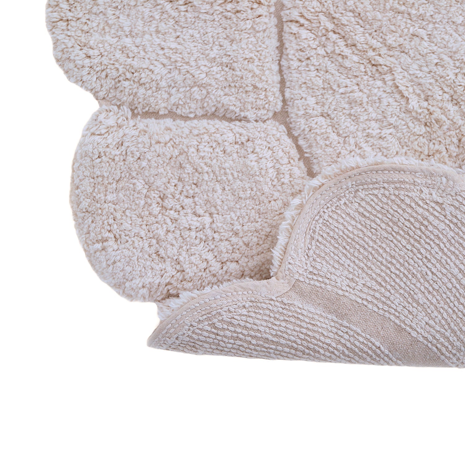 Nattiot Round Washable Cotton Kid's Bedroom Rug with "Petals" Finish - Gabrielle - D 110 cm