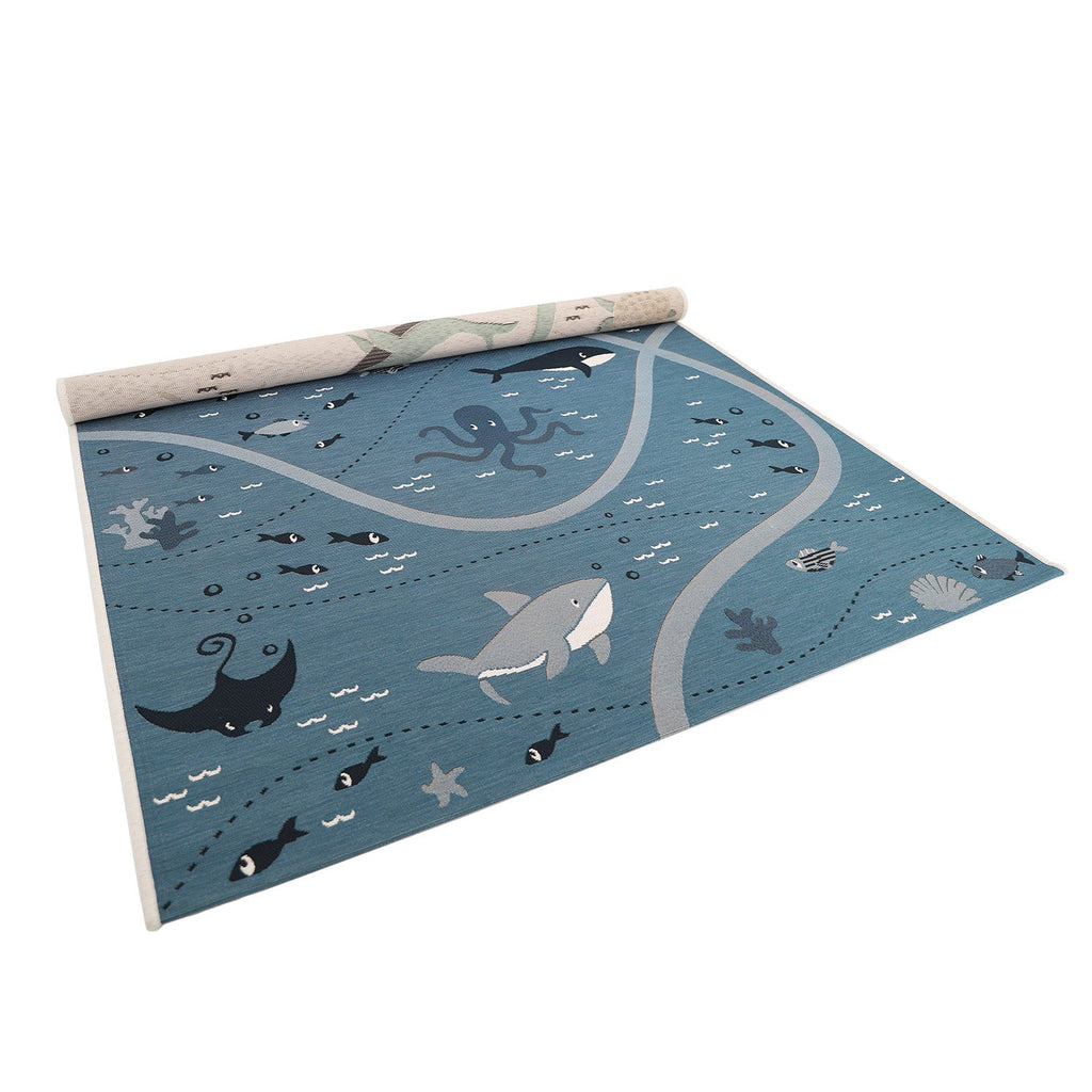 Nattiot Indoor & Outdoor Children's Play Mat - Deep Blue - 123 x 180 cm