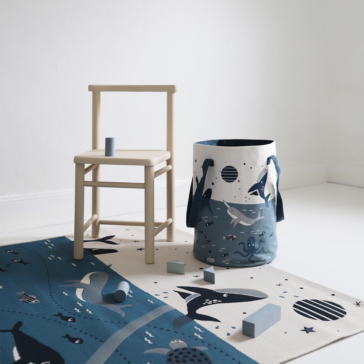 Panier de rangement pour chambre enfant LITTLE DEEP BLUE 