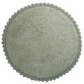 Tapis rond coton lavable finition crochet PERLA OLIVE 