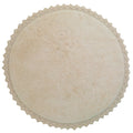 Tapis rond coton lavable finition crochet PERLA SABLE 