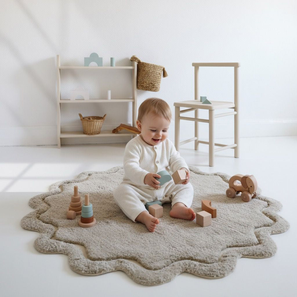 Tapis enfant coton lavable SWEET APRIL LIN nattiot-shop
