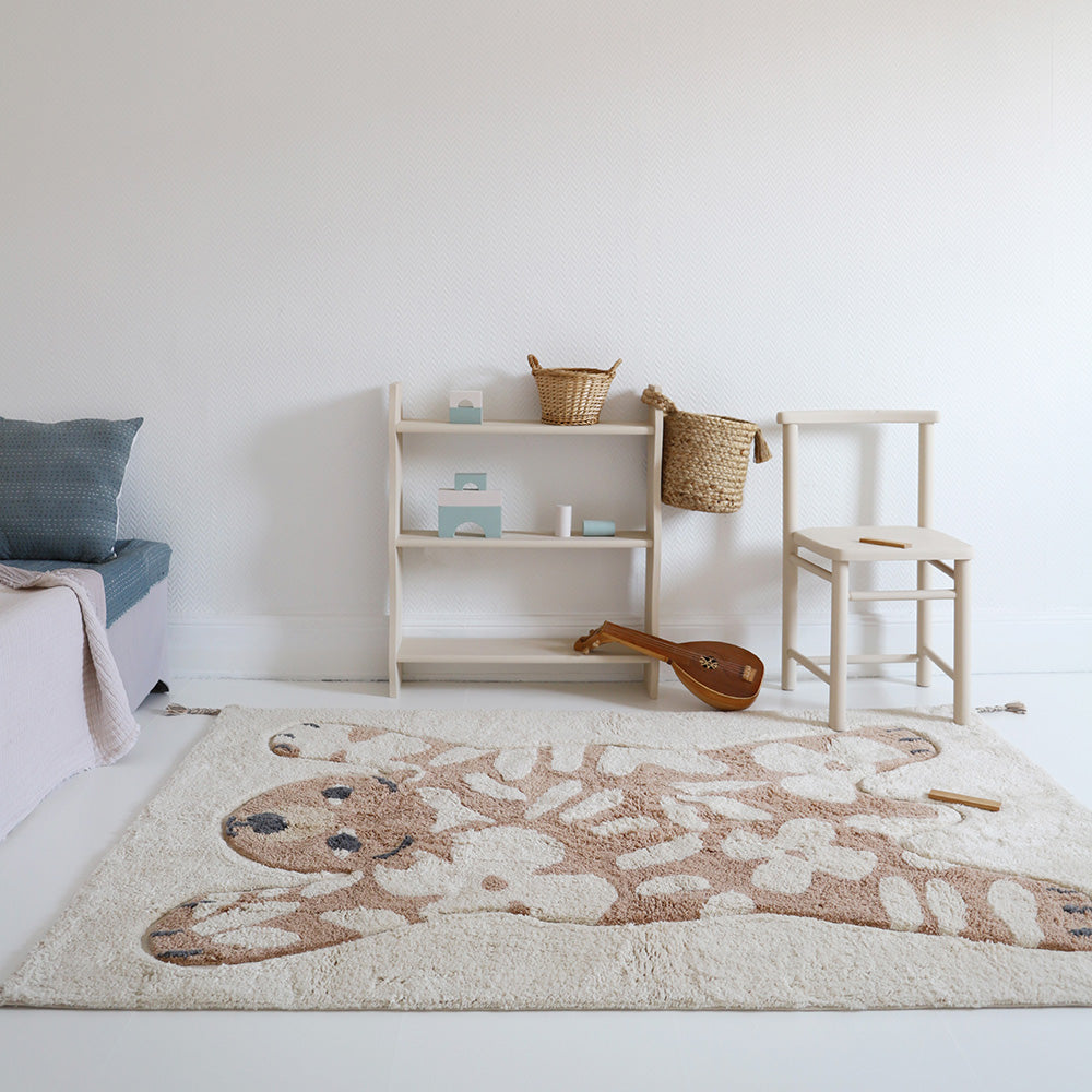 Tapis enfant coton lavable FLOWERBEAR 