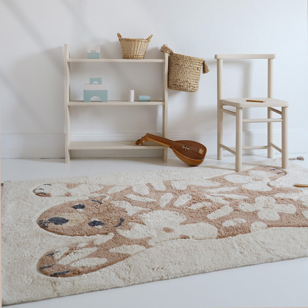 Tapis enfant coton lavable FLOWERBEAR 