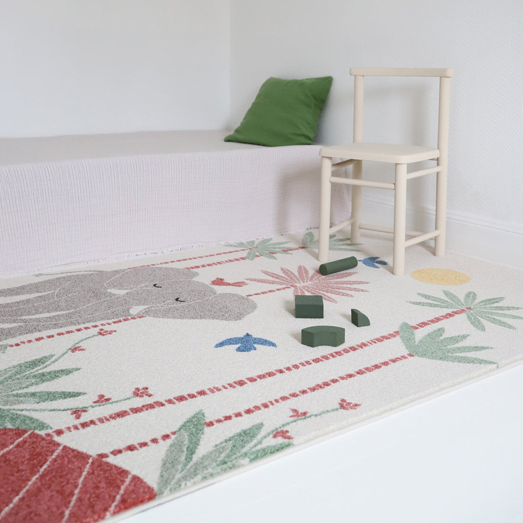 Nattiot Polypropylene Elephant Kid's bedroom rug - MAMALENA - 120 x 170 cm