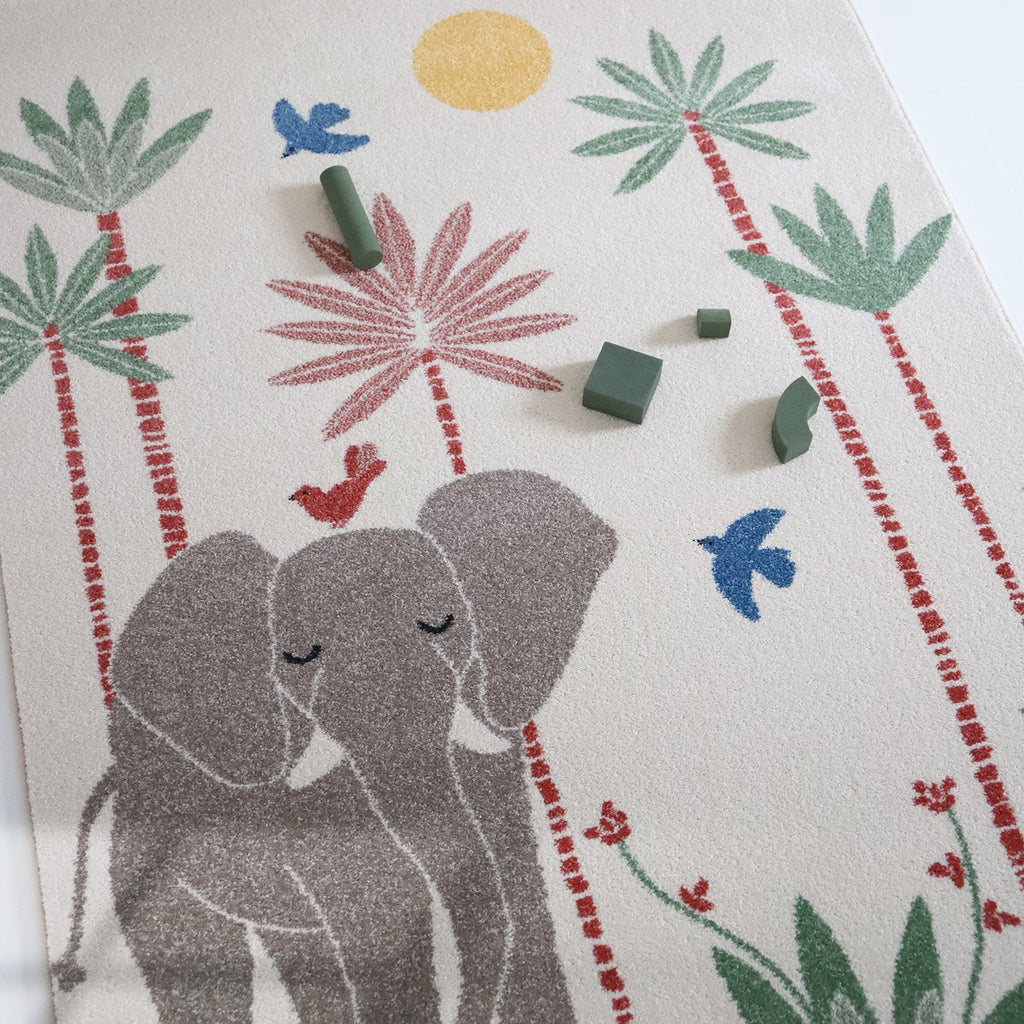 Nattiot Polypropylene Elephant Kid's bedroom rug - MAMALENA - 120 x 170 cm