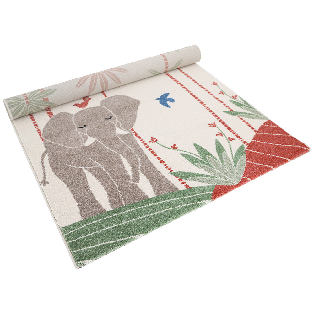 Nattiot Polypropylene Elephant Kid's bedroom rug - MAMALENA - 120 x 170 cm