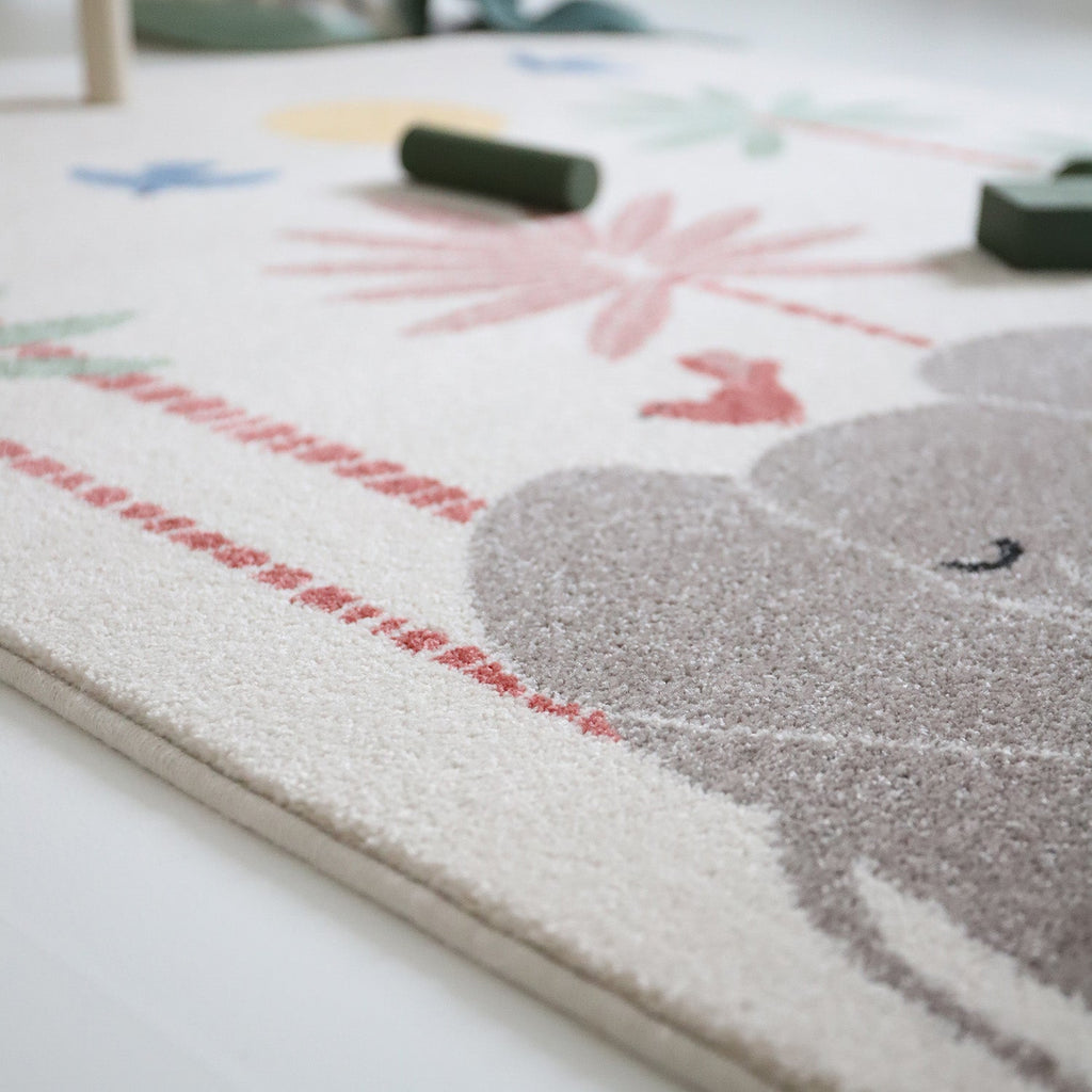 Nattiot Polypropylene Elephant Kid's bedroom rug - MAMALENA - 120 x 170 cm