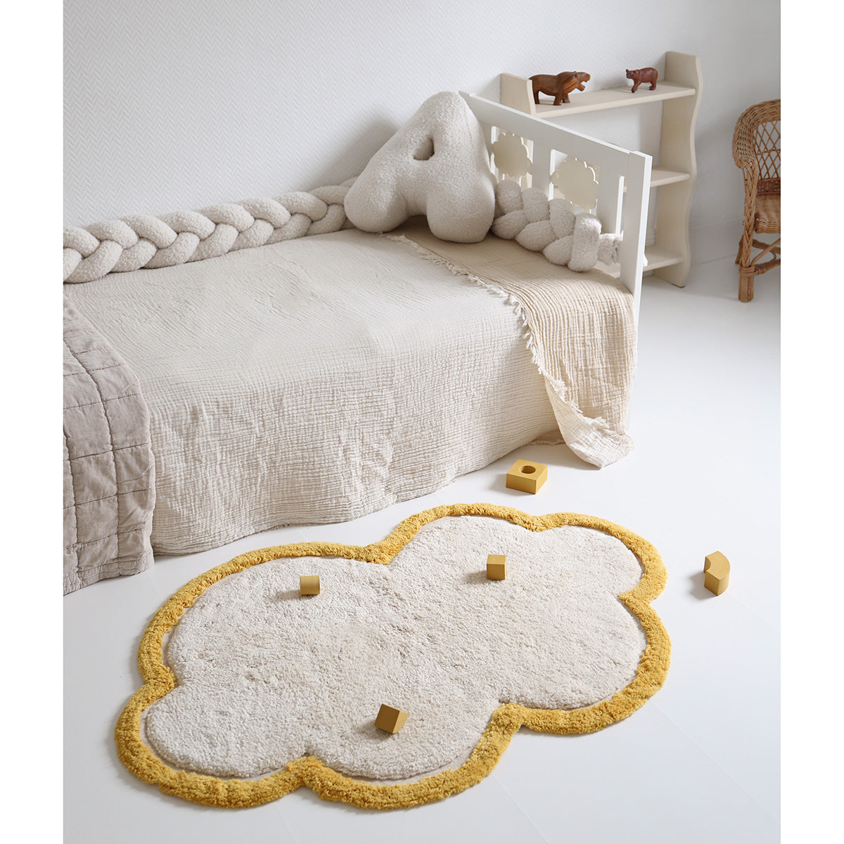 Tapis enfant nuage Little Nimbus Citrus nattiot-shop