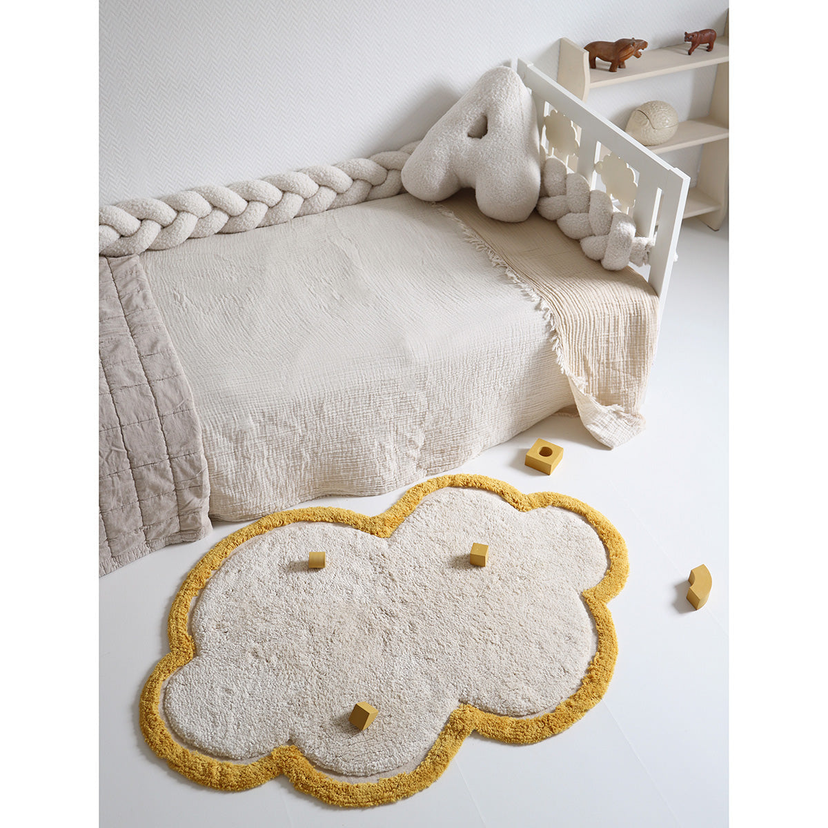 Tapis enfant nuage Little Nimbus Citrus nattiot-shop