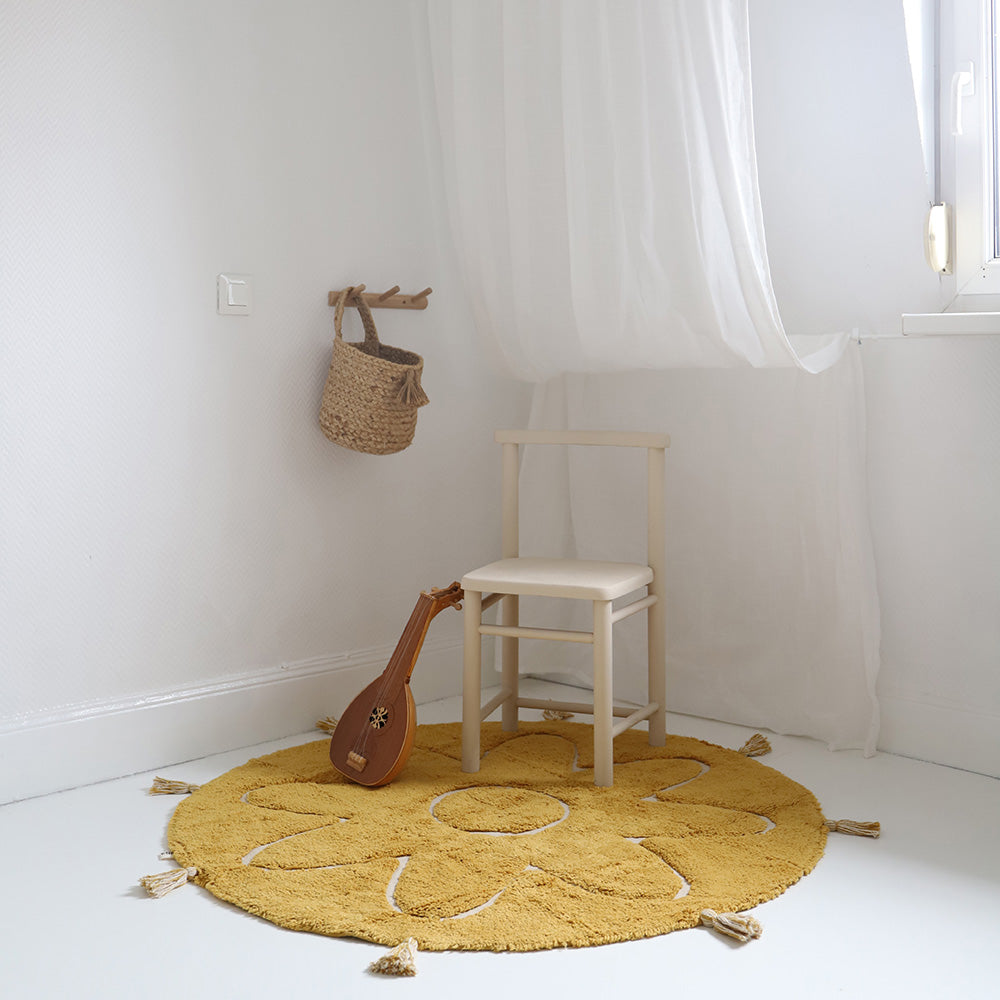 YVA Mangue tapis enfant bohème avec pompons nattiot-shop